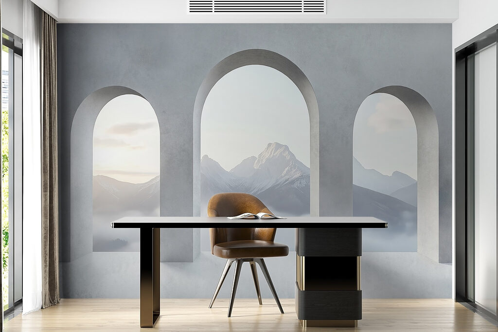 Montanhas através de arcos — interior 4