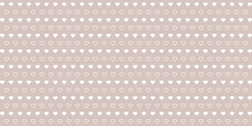 Pequenos corações brancos — design completo
