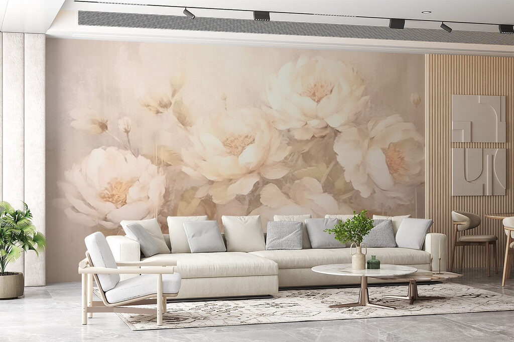 Peónias sobre tinta desgastada — interior 3