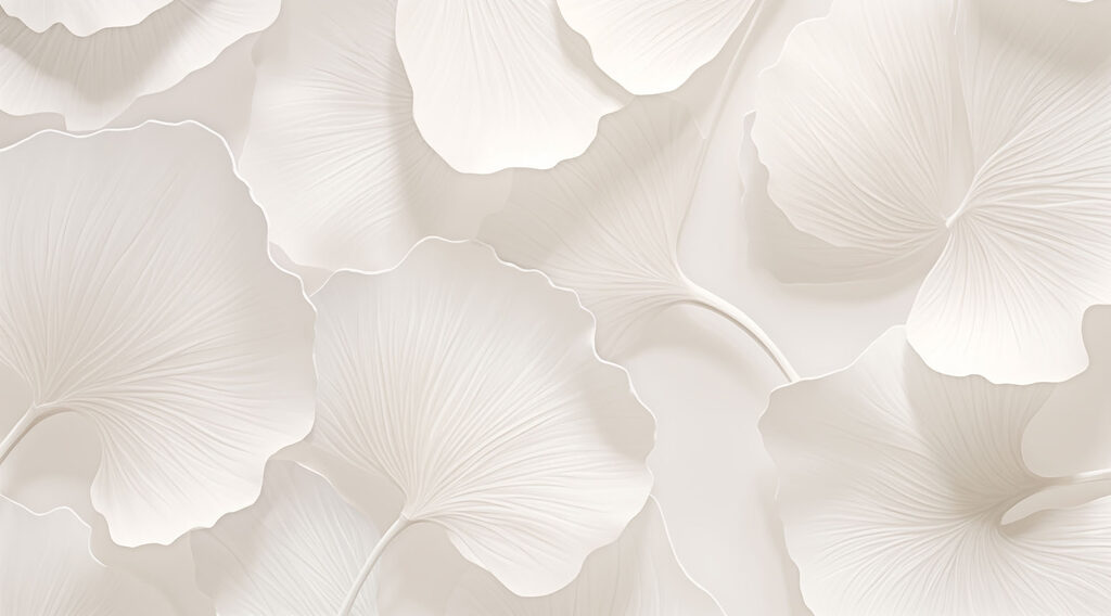 Leques brancos de perto — design completo