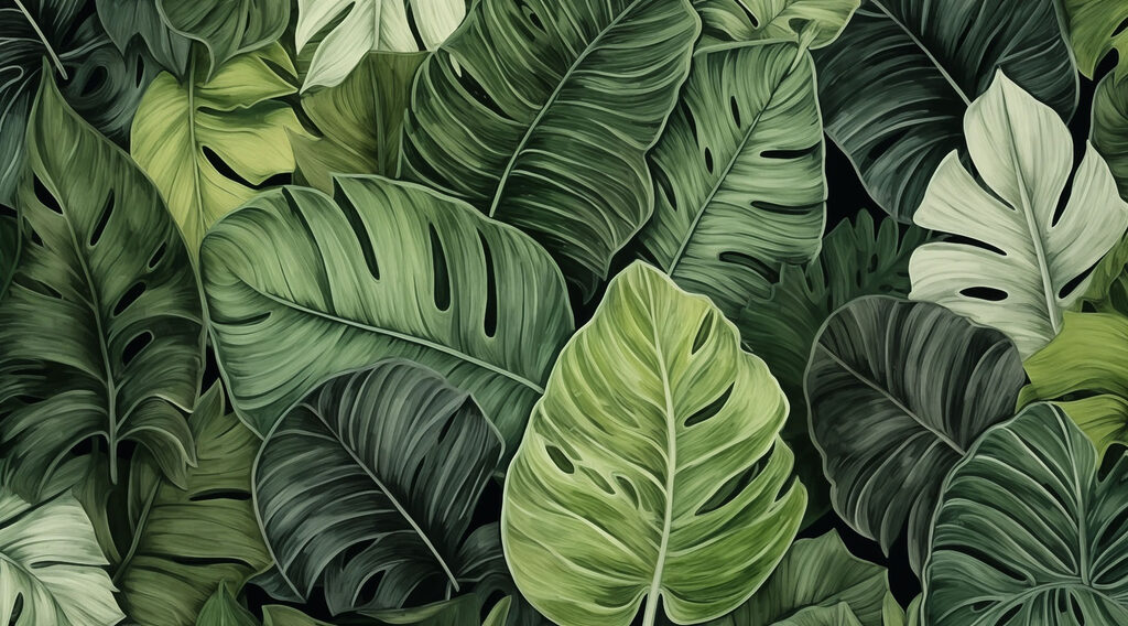 Monstera em folhagem densa — design completo