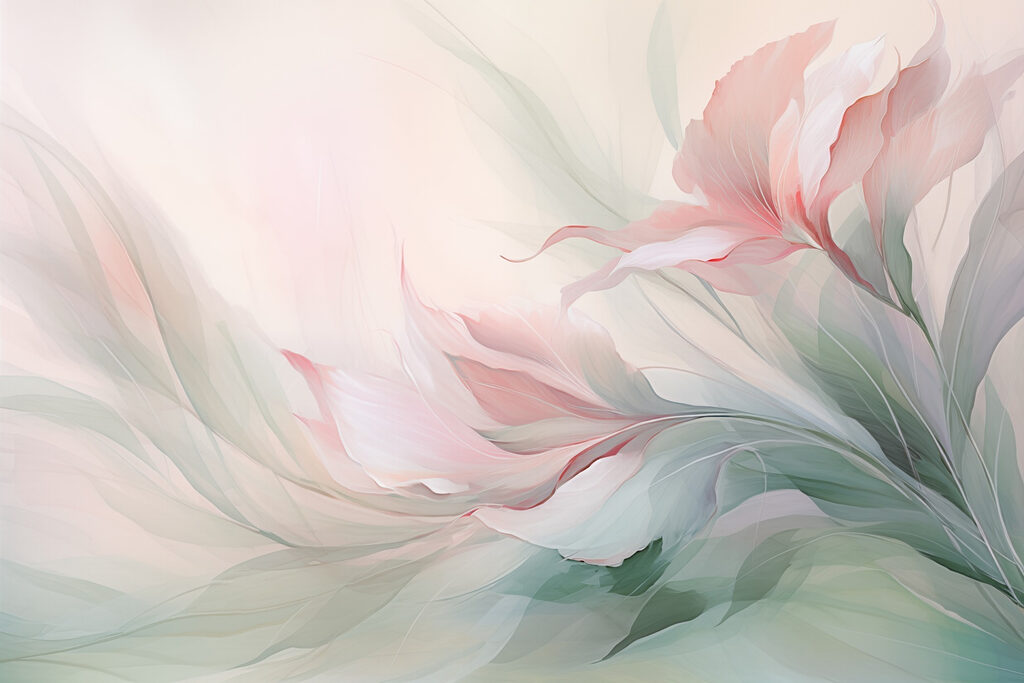Flores fluidas em pastel — design completo
