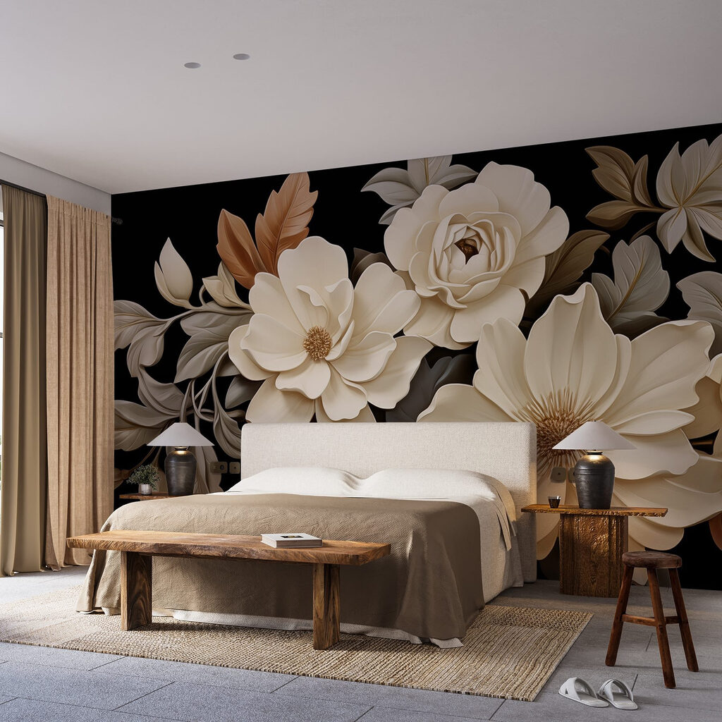 Flores sobre preto — interior 1
