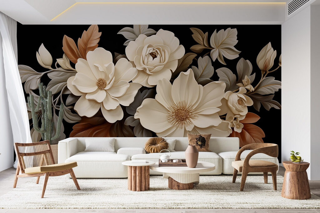 Flores sobre preto — interior 2