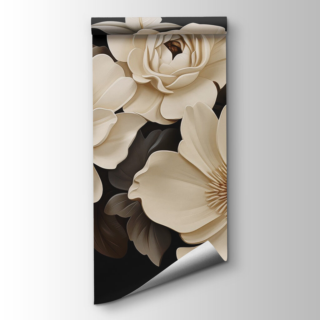 Flores sobre preto — vista do produto