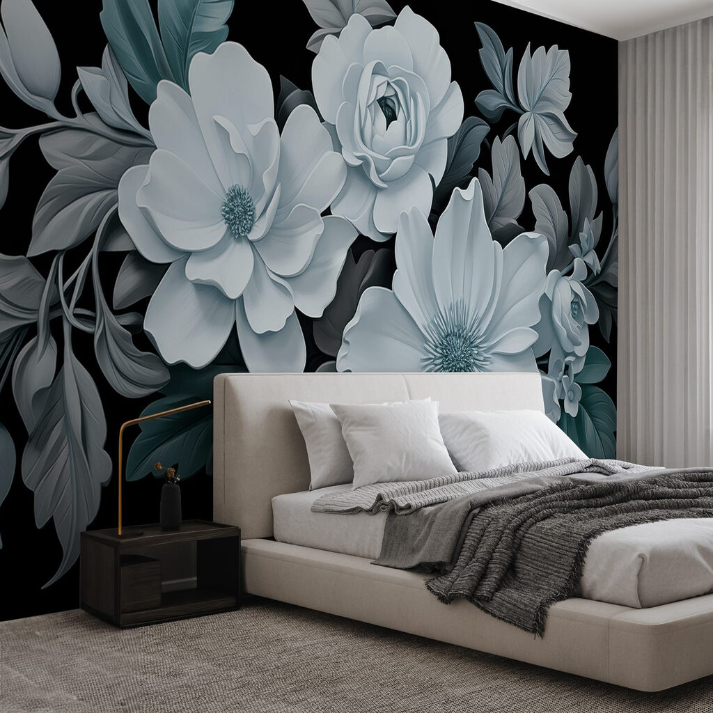 Flores sobre preto — interior 1