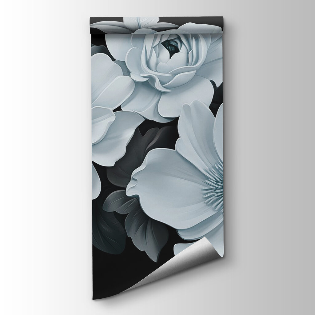 Flores sobre preto — vista do produto