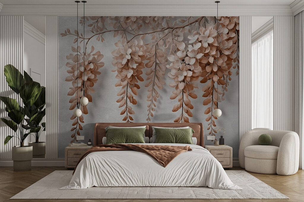 Cachos de flores pendentes — interior 1