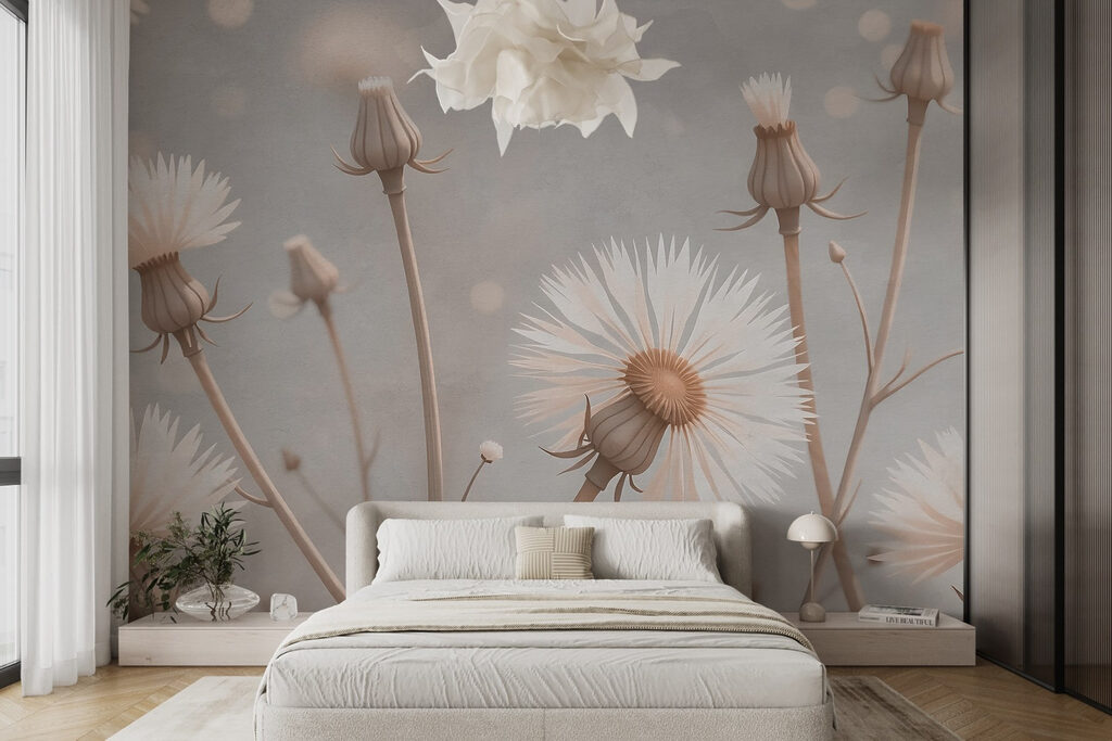 Flores plumosas ao contraluz — interior 1