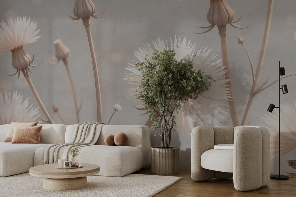 Flores plumosas ao contraluz — interior 3