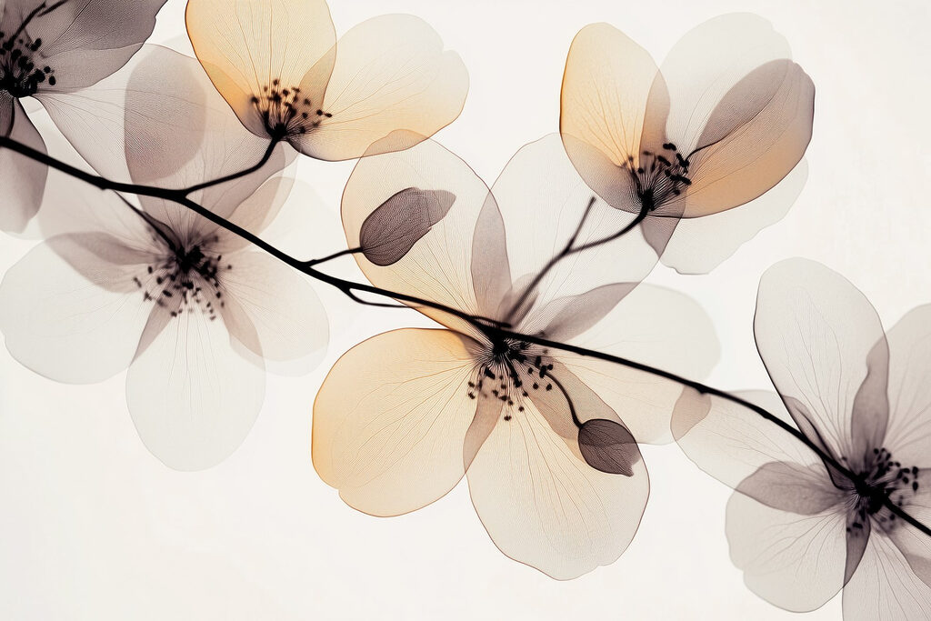 Ramo de flores transparentes — design completo