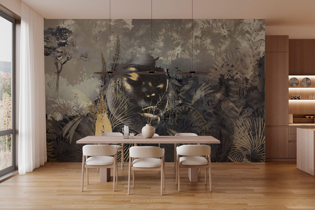 Rosto entre folhagem tropical — interior 3