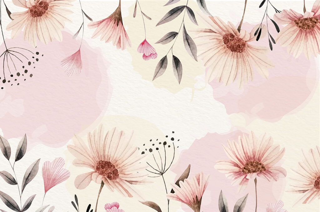Flores em moldura suave — design completo