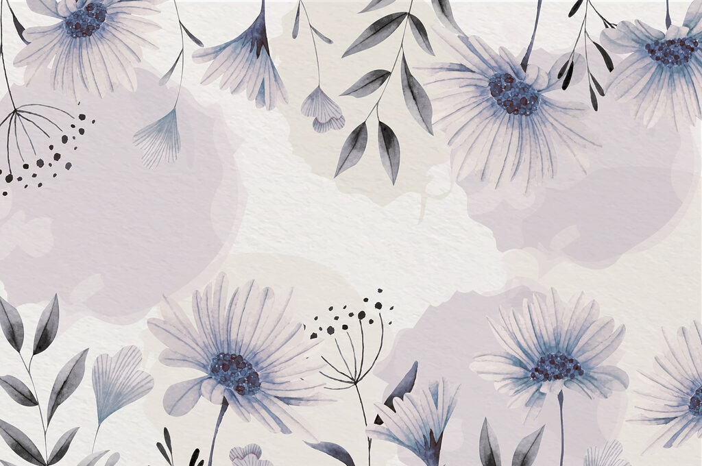 Flores em moldura suave — design completo