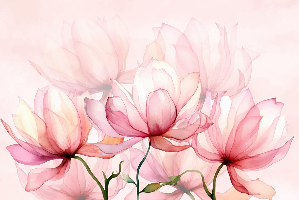 Flores em camadas finas — design completo