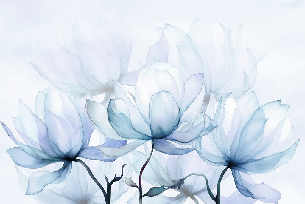 Flores em camadas finas — design completo