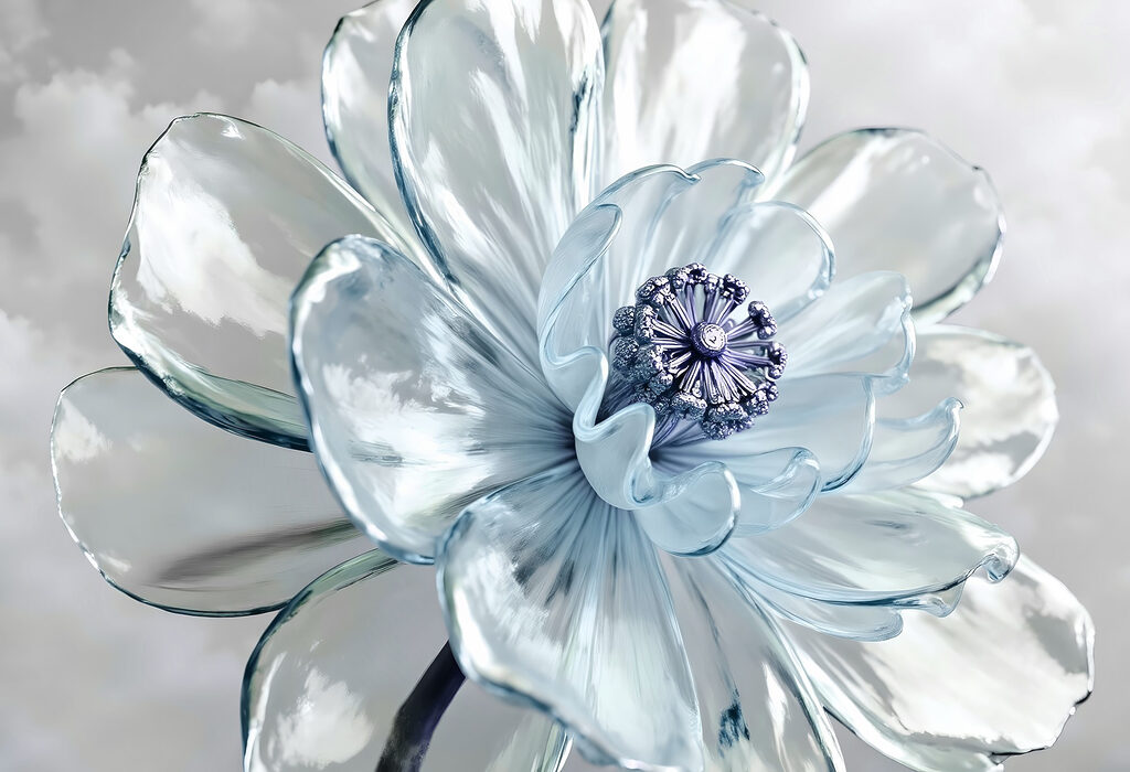 Flor de pétalas brilhantes — design completo