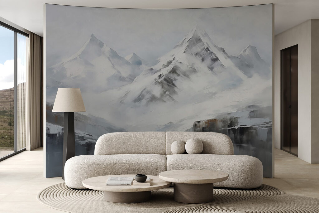 Picos nevados em aguarela — interior 2