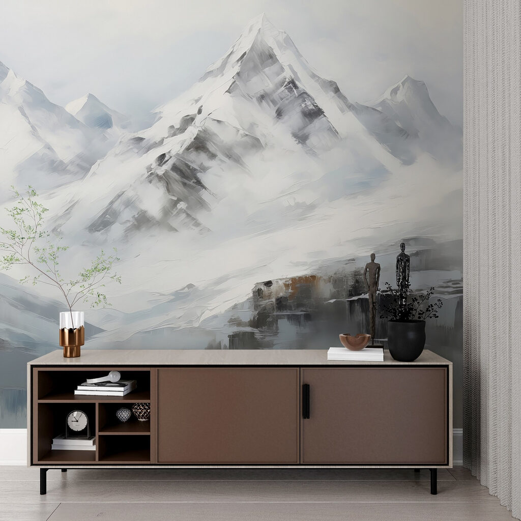 Picos nevados em aguarela — interior 3