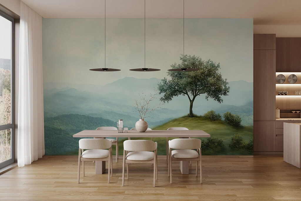 Árvore solitária sobre montanhas — interior 4