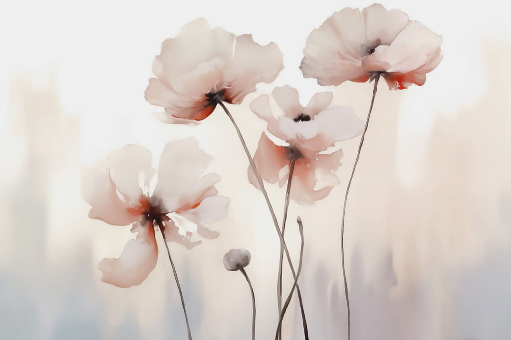 Flores suaves sobre creme — design completo