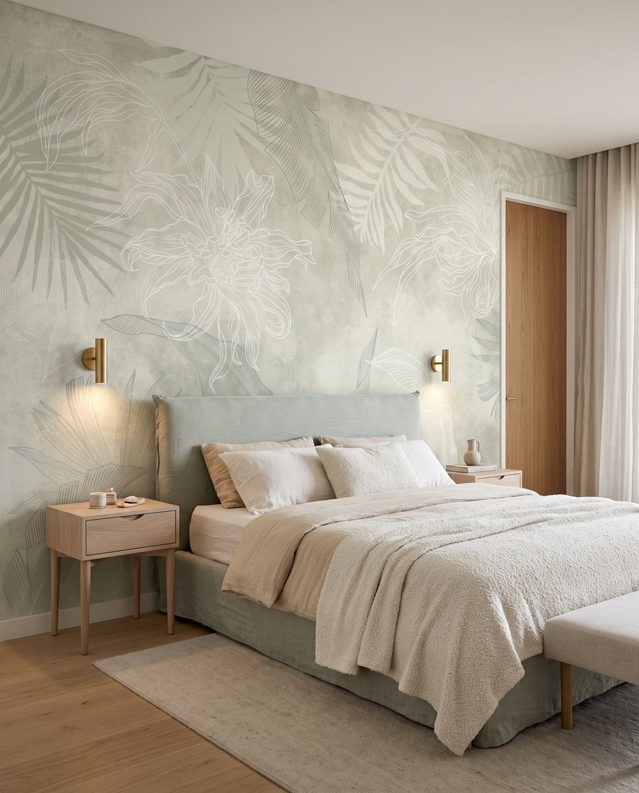 Folhas tropicais esbatidas — interior 3