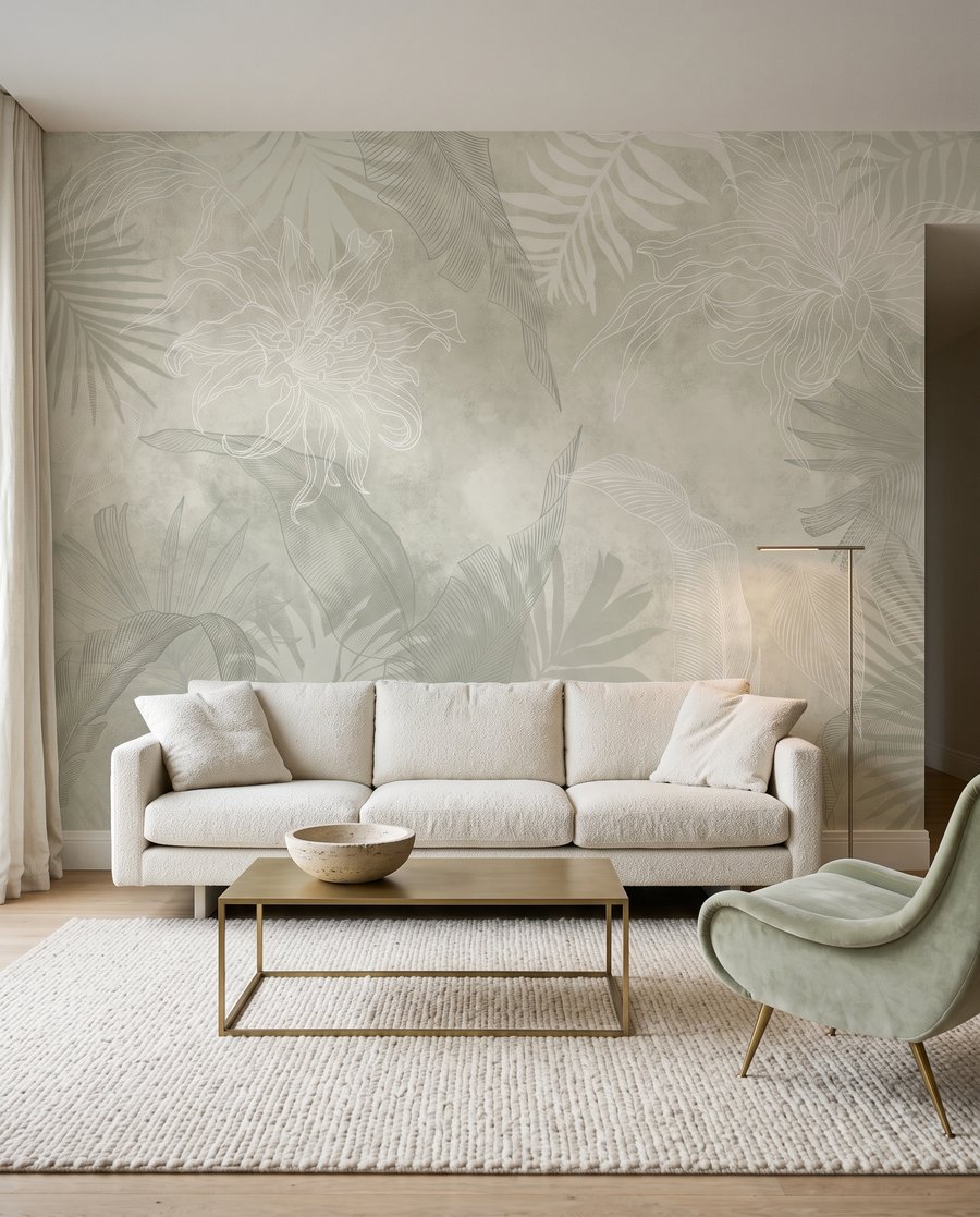 Folhas tropicais esbatidas — interior 4