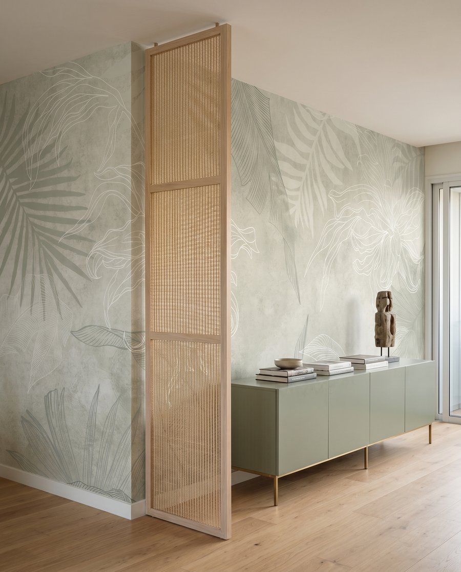 Folhas tropicais esbatidas — interior 1