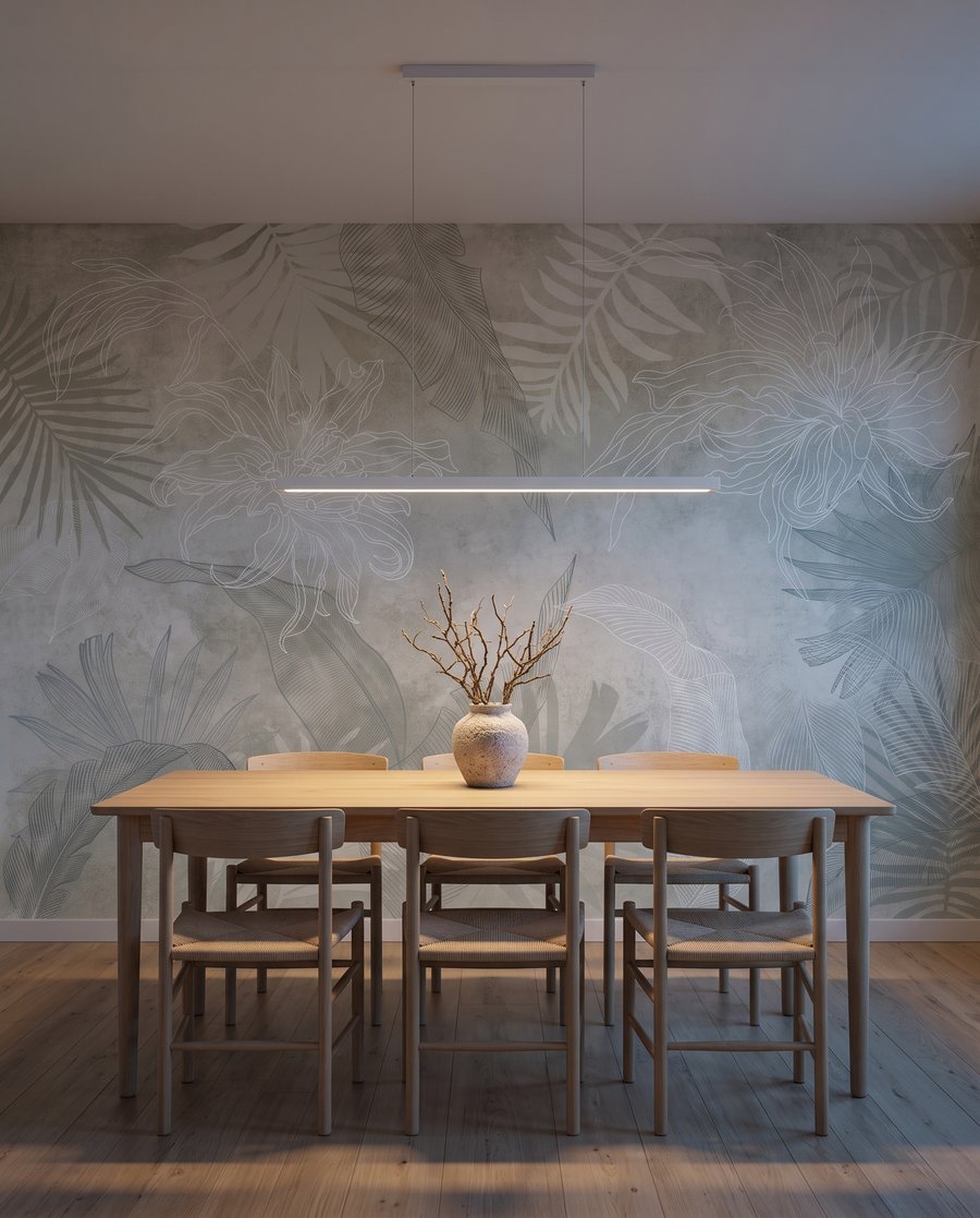 Folhas tropicais esbatidas — interior 7