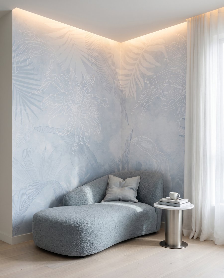 Folhas tropicais esbatidas — interior 3