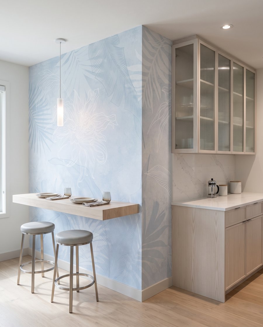 Folhas tropicais esbatidas — interior 9