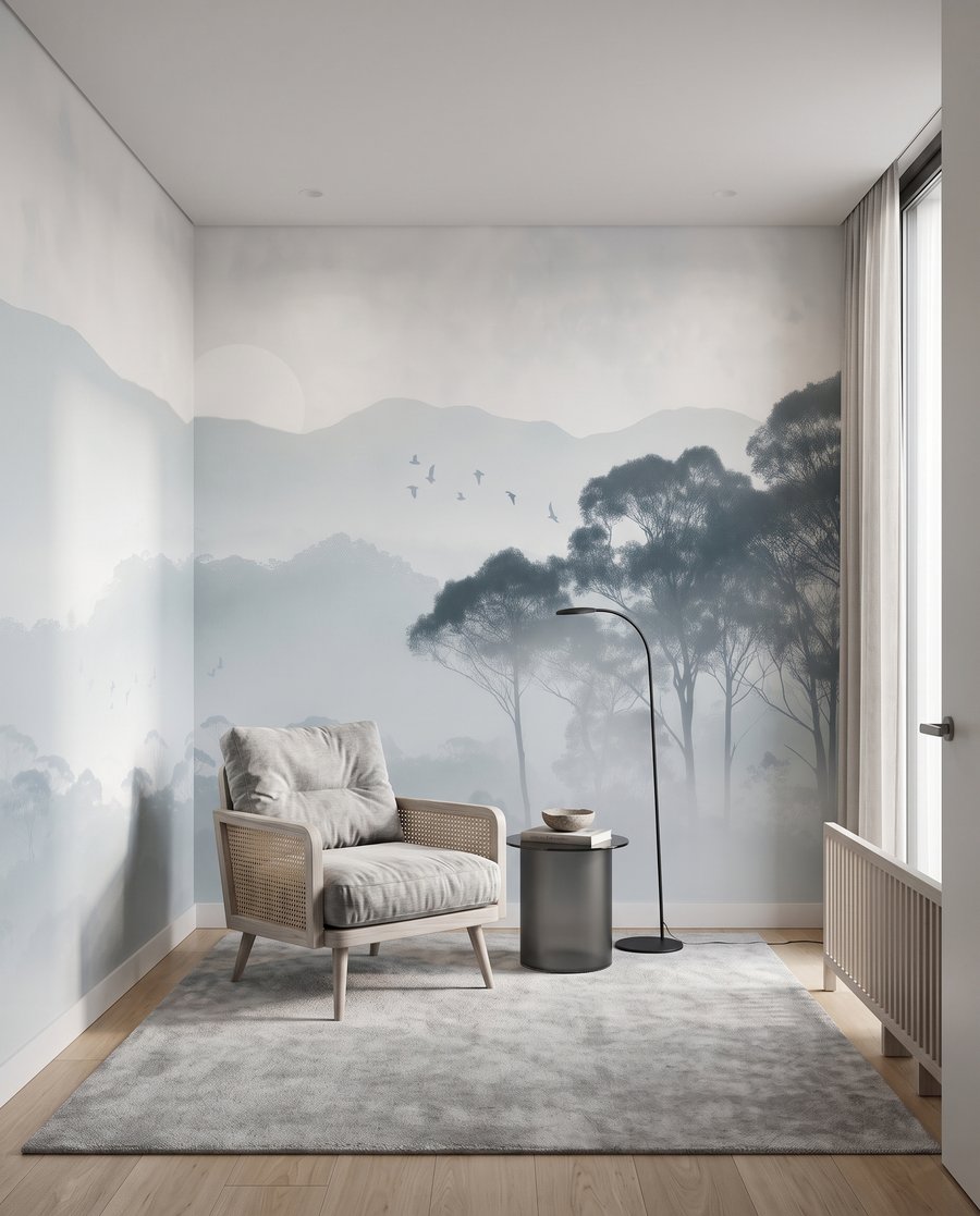 Árvores sobre a névoa — interior 1