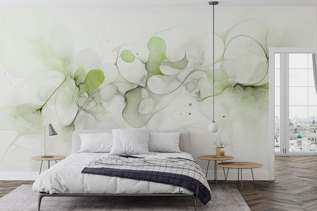 Formas de tinta suaves num interior