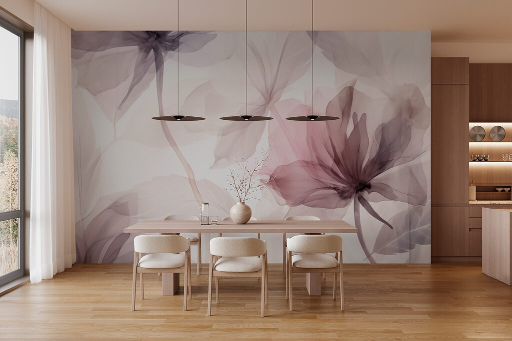 Flores em véus lilás — interior 2