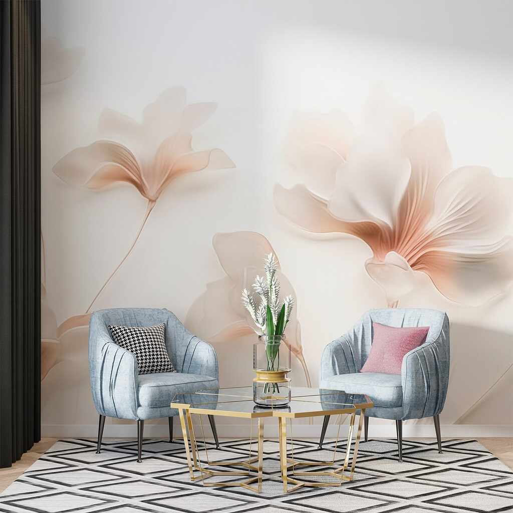 Flores creme em hastes — interior 2