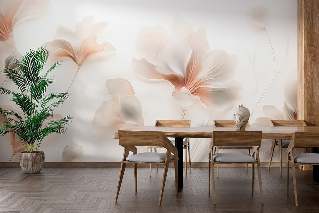 Flores creme em hastes — interior 3