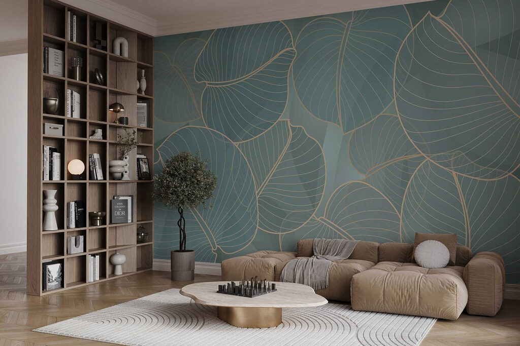 Bordas de folha verde-oliva — interior 3