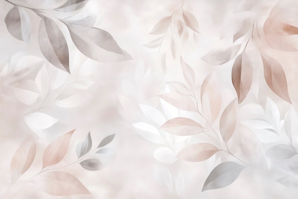 Folhas em sombras rosadas — design completo