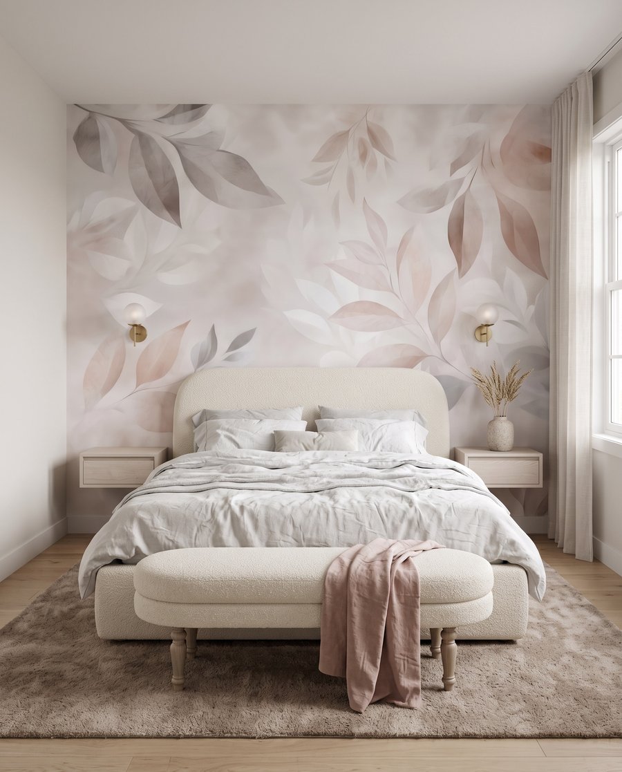Folhas em sombras rosadas — interior 4