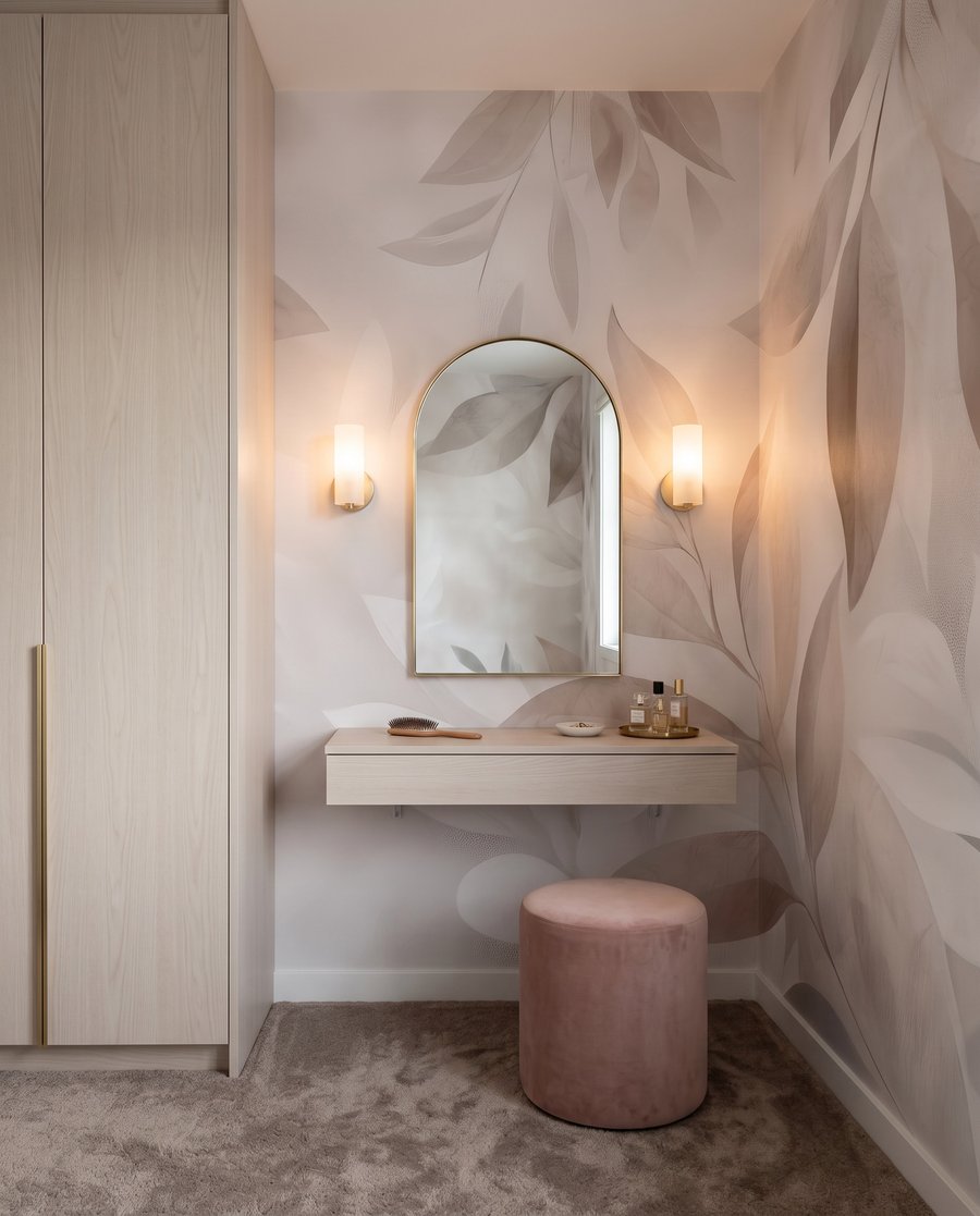 Folhas em sombras rosadas — interior 3