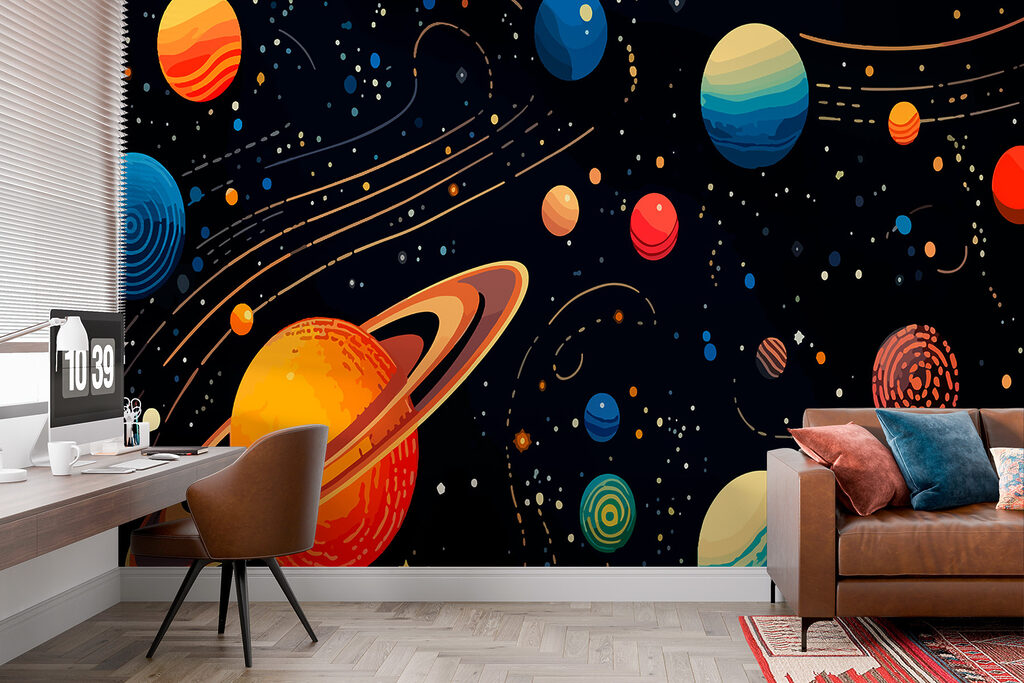 Planetas em órbitas douradas — interior 1