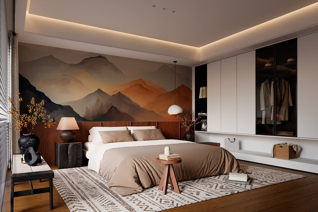 Serras em luz quente — interior 1