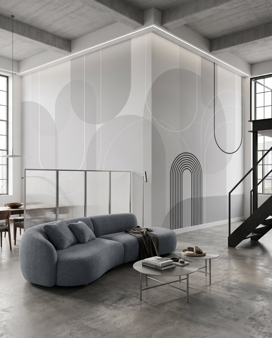 Arcos com círculos pastel — interior 1