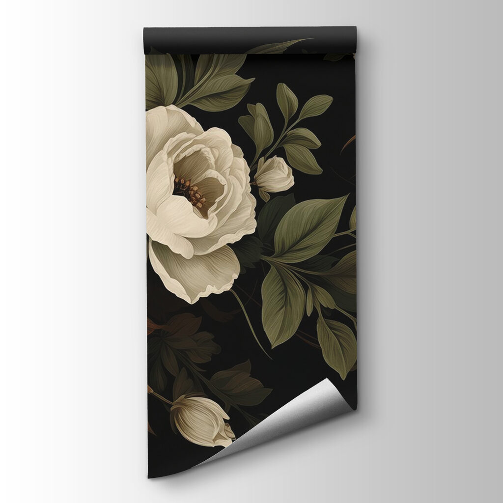 Flores antigas sobre preto — vista do produto
