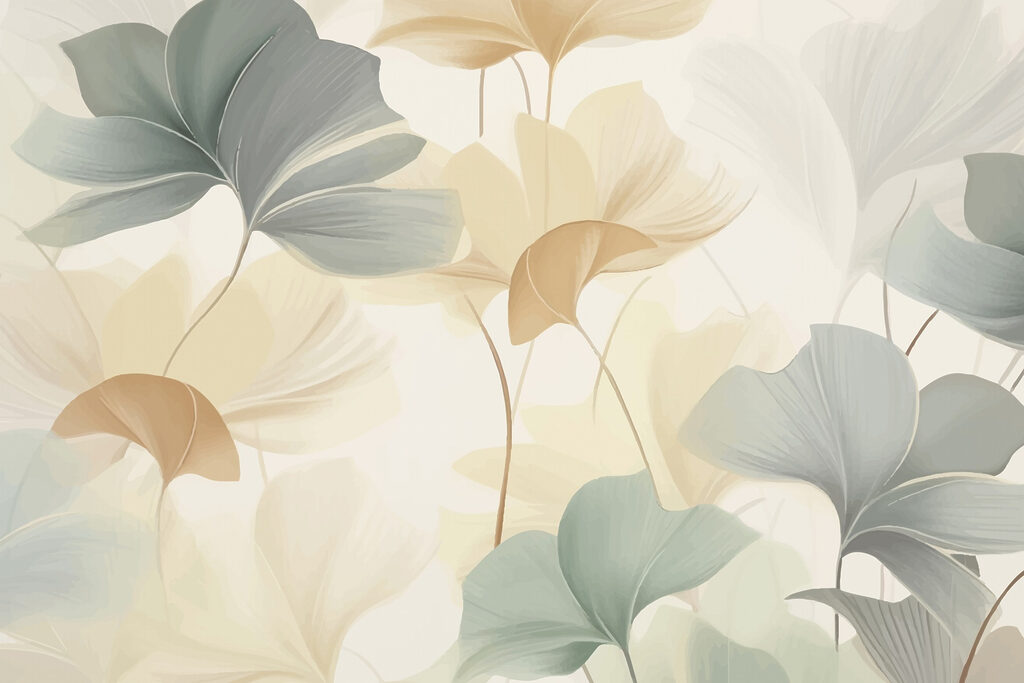 Folhas redondas amarelo pastel — design completo