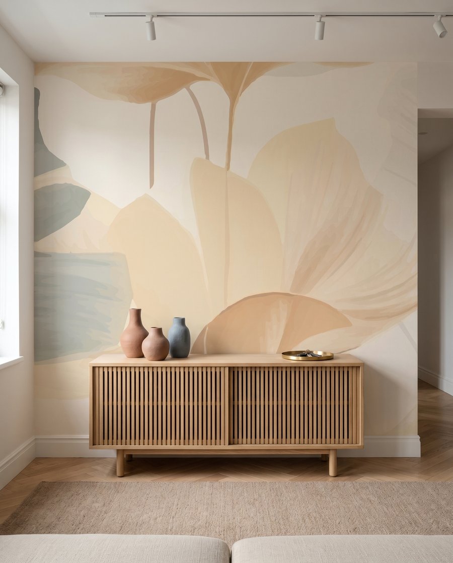 Folhas redondas amarelo pastel — interior 5