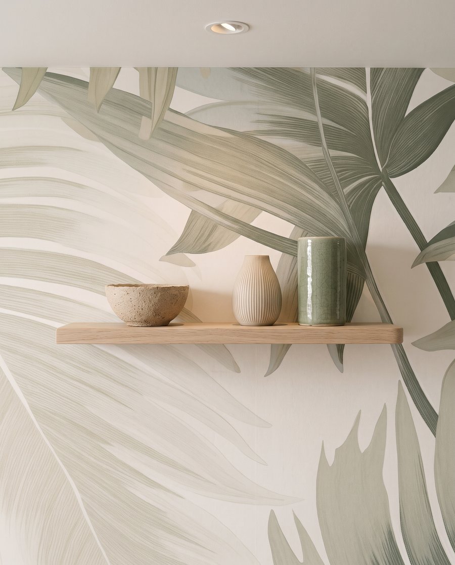 Folhas de palmeira sobrepostas — detalhe