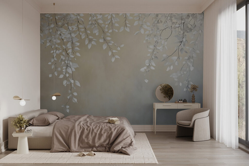 Folhas brancas pendentes — interior 2