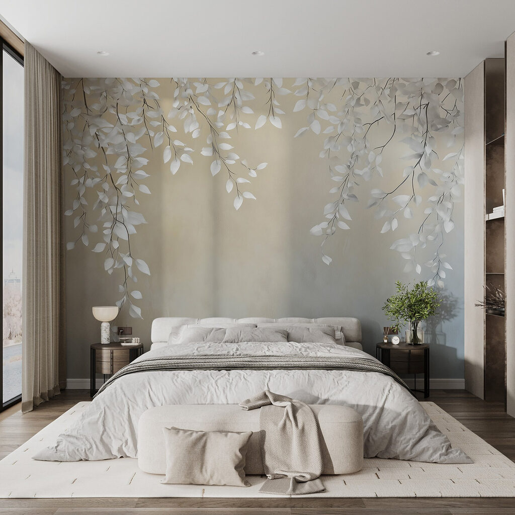 Folhas brancas pendentes — interior 3