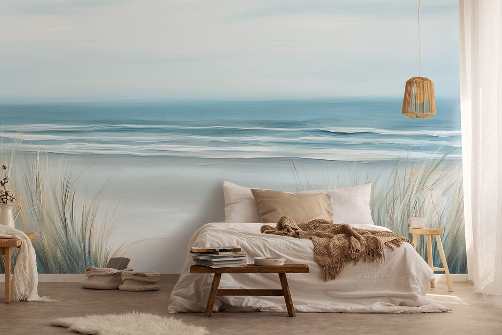 Ondas atrás das dunas num interior